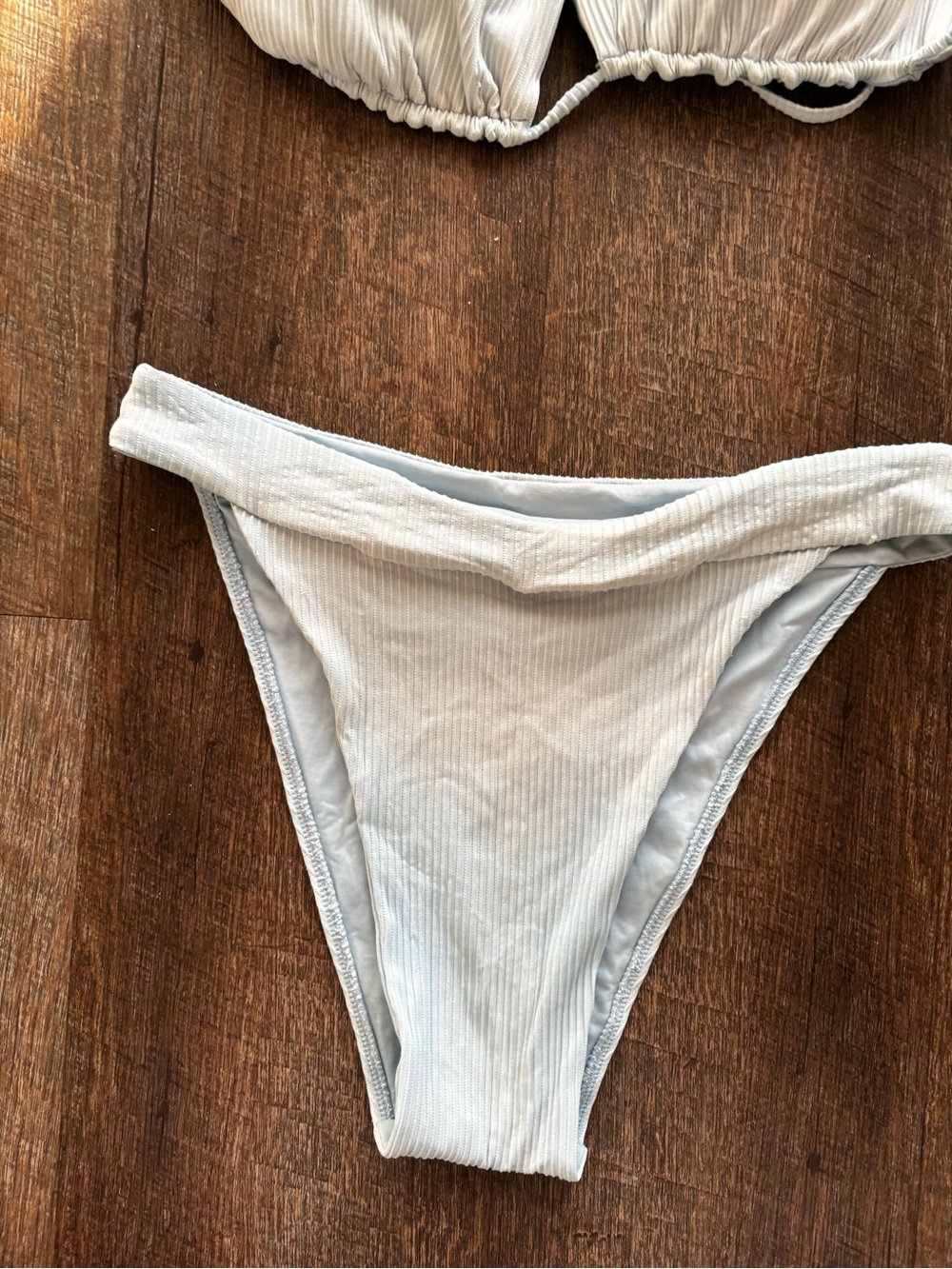 Source Unknown Light Blue Ribbed Bikini Set - Picture 2 of 6